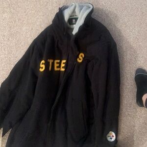 Black Steelers Hooded Jacket